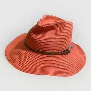 Wallaroo Hat Company Naples Red Paper Braid Fedora Sun Hat UPF 50+